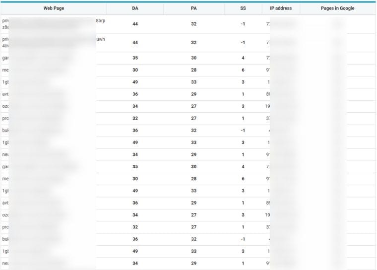 DA 30 list